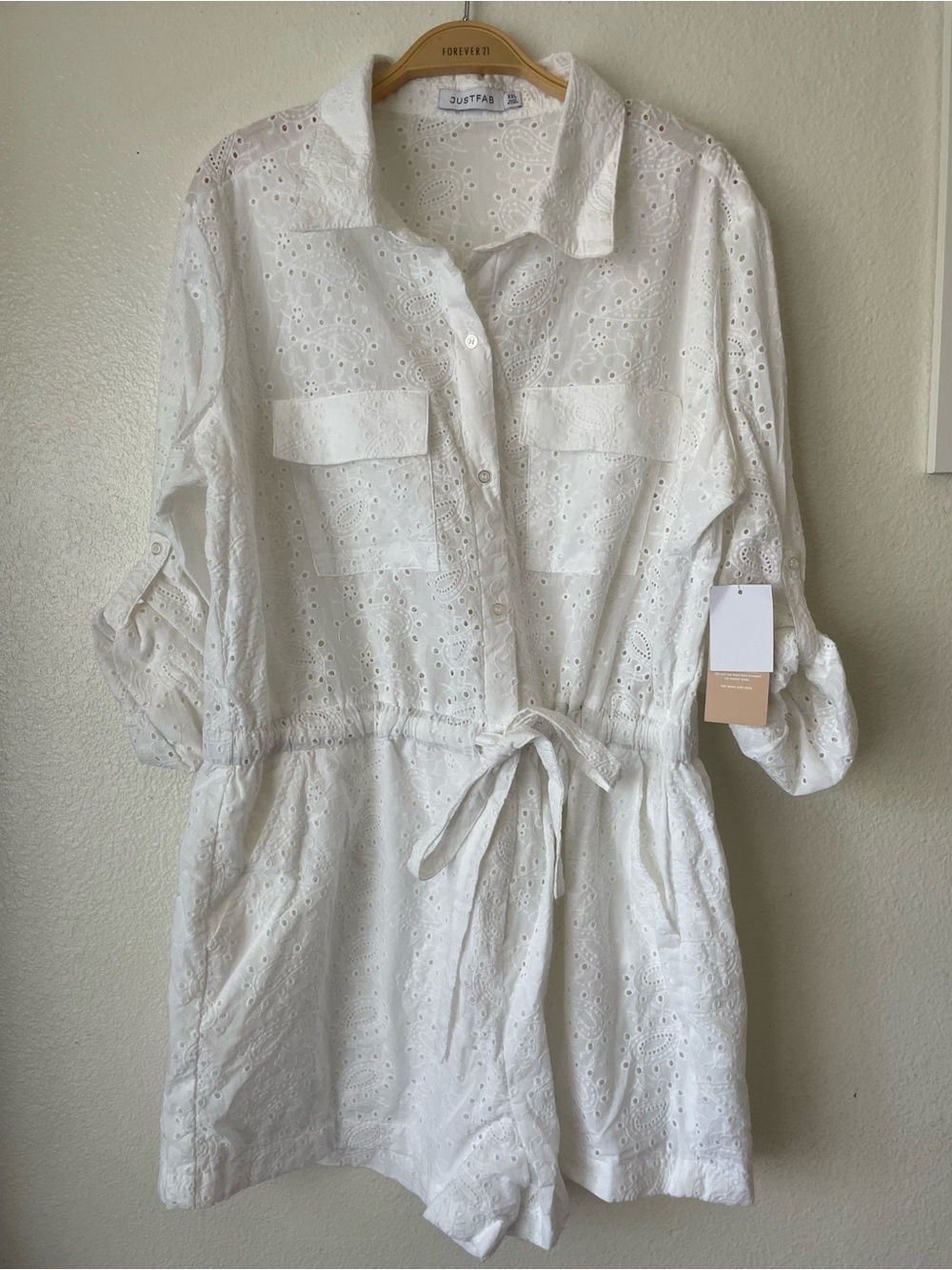 Justfab white eyelet romper - Picture 2 of 3